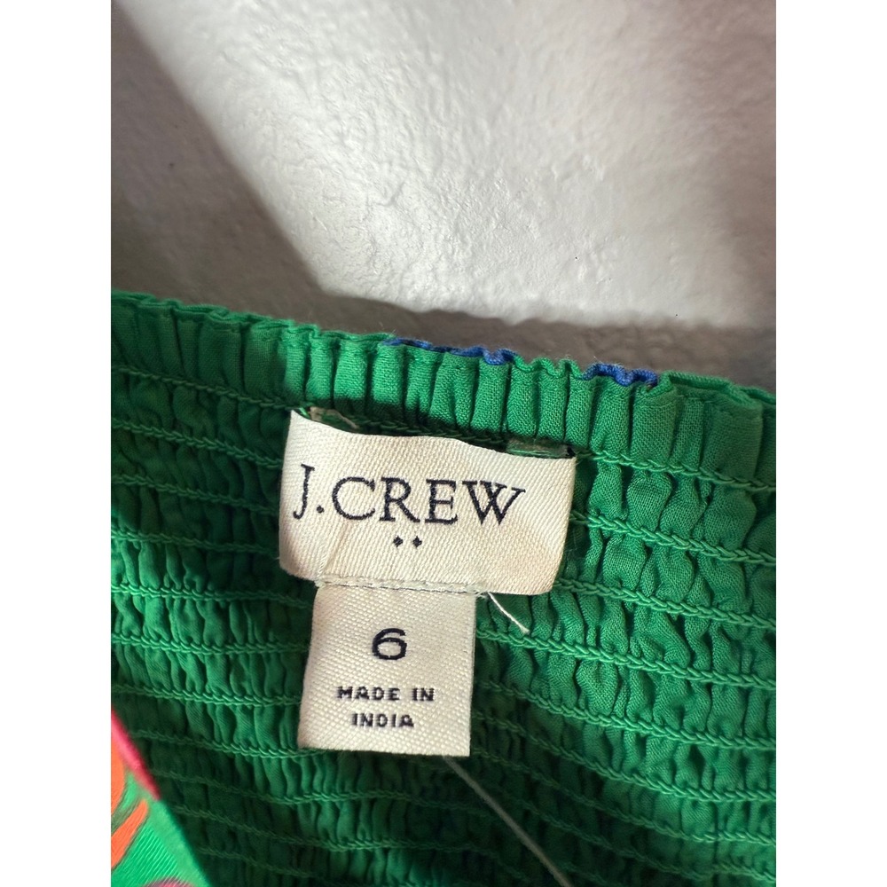 J. Crew Factory Green Floral Tiered Midi Dress - Picture 9 of 10
